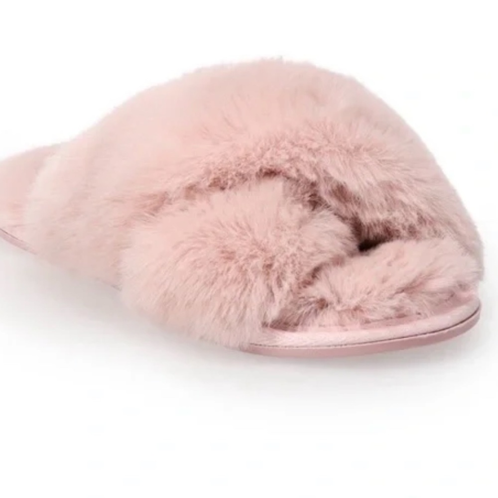 Lauren Conrad faux fur slippers small (6/7) NWT